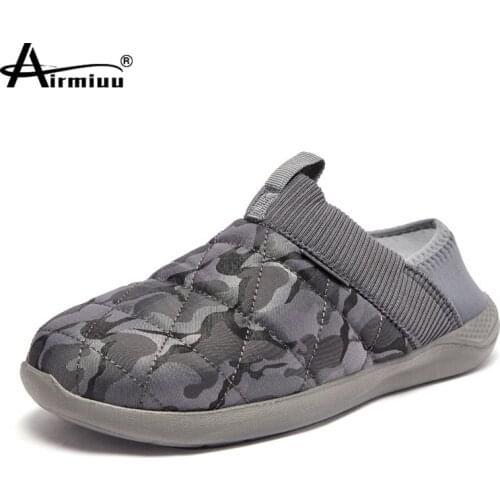 Mens Winter Slippers Big Size 46 Warm Plush Fleece Shoes Man Anti-skid Outdoor Indoor Mules Shoes Unisex Bedroom Fur Slippers