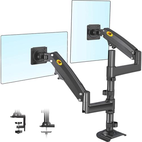 NB H180 22"-32"Double monitor desk Holder Arm Gas Spring Full Motion LCD TV Mount 2-12kg ergonomica dual arm clamp bracket
