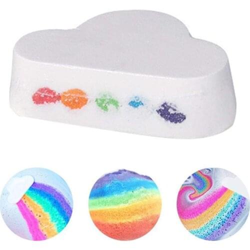 Natural Skin Care Cloud Shape Rainbow Bath Bubble Exfoliating Skin Bath Romantic Bath Bombs Salt Ball Care Moisturizing J7P1