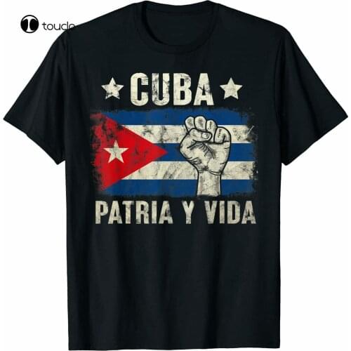 New Vintage Patria Y Vida, Cuba Flag Cuban Fist Free Cuba - T Shirt S-5Xl Tee Shirt S-5Xl