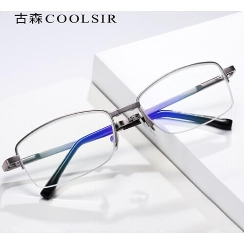 The new portable foldable, anti-blue light, metal half-frame reading glasses 9004