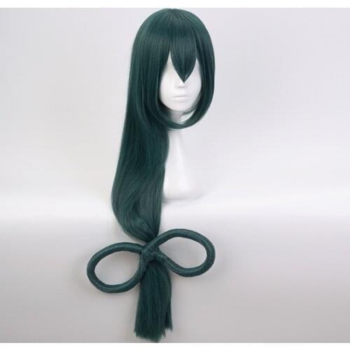 Boku No Hero Academia Asui Tsuyu Cosplay Wig My Hero Academia Long Heat Resistant Straight Synthetic Hair Wigs + Wig Cap