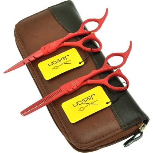 Jason 5.5/6 inch Barber Hair Cutting Shears Haircut Clipper Japan 440c Salon Thinning Scissors Hairdressing Styling Tool A0065D