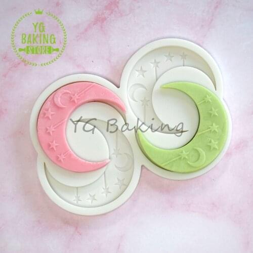 Dorica Mubarak Eid Series Moon Design Silicone Cake Mold Fondant Chocolate Mousse Mould Cake Decorating Kitchen Accessories