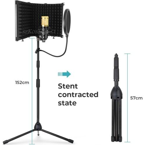 Foldable 5-Panel 3-Panel Microphone Isolation Shield Wind Screen For Recording Studio Sound Absorbing Vocal Recording Panel
