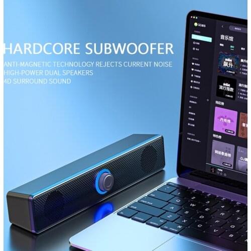 USB Bluetooth Speaker Wired Speaker Wireless Speaker Bass 6W Stereo Music Surround Subwoofer Colorful LED Light Speaker