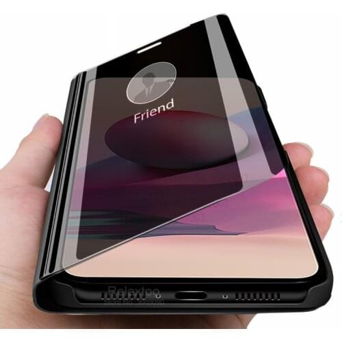 Red mi note 10S smart mirror flip phone cover for xiaomi redmi note 10 pro max case xiomi redmi note 10 pro magnetic stand coque