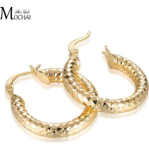 Hot Sales Hoop Earrings For Women Gold Color Cylinder Earrings Jewelry Party Christmas Gift 25mm ZK30