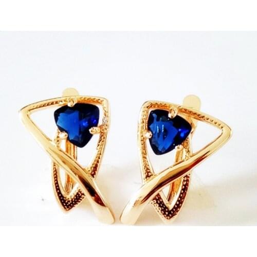 High Quality Fashion Earrings 585 Rose Gold Color Jewelry Heart Shaped Design Cubic Zircon Women Drop Earrings