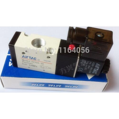 1Pcs 3V310-10 AC220V 3Port 2Position 3/8" BSP Single Solenoid Pneumatic Air Valve
