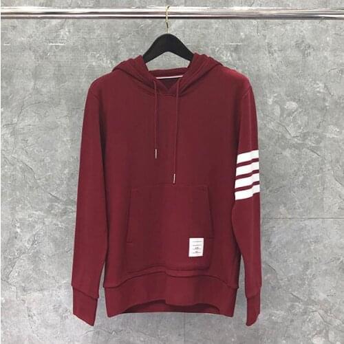 2021 Fashion Brand Hooded Clothing Cotton Loose Jacket Men Women Sweatshirts Hoodies Striped Casual Red Sportswear Coat