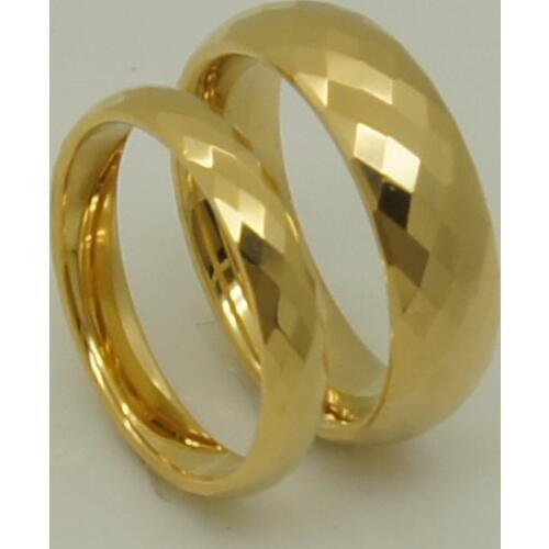3.5mm width forever classic multi facet champagne gold plating hi-tech tungsten ring
