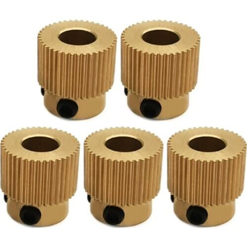 5Pcs/Lot 3D Printer Extrusion Wheel Brass Gear Wheel 40 Tooth Gear for CR-10/10S Ender-3/3S 3D Printer Extruder Filament