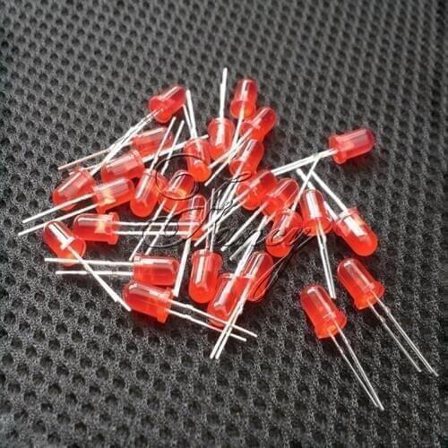 500Pcs LED 5MM RED COLOR RED LIGHT Super Bright Bulb Lamp Assortment Diodes Kit diode Light Assorted Kit DIY LEDs