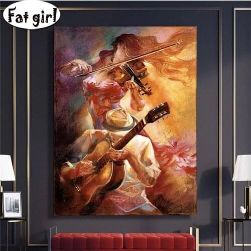 Music Performance 5D Diy Diamond Painting Nordic Style Pictures Character Embroidery Full Square Round Handmade Hobby Mosaic Kit