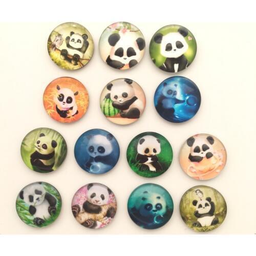 Free shipping (14pcs/lot) Kawaii Panda Crystal Glass Fridge Magnet Cartoon Animal Message Stickers Kitchen/Home Decor Party Gift