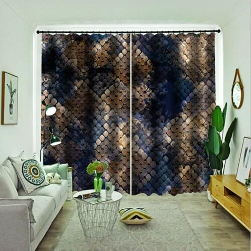 Photo 3D Curtains for Living Room Window blue stone curtains 3D Window Curtains For Living Room