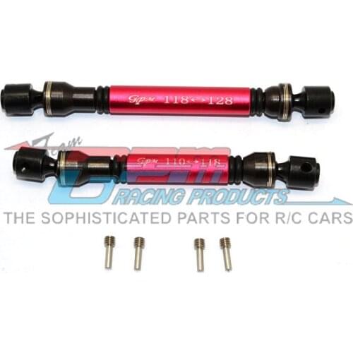 GMADE SAWBACK/SWBACK 4LS/KOMODO STEEL+ALLOY FRONT & REAR MAIN DRIVE SHAFT (F:118MM-128MM, R:110MM-118MM) - 2PCS SET SW237SA