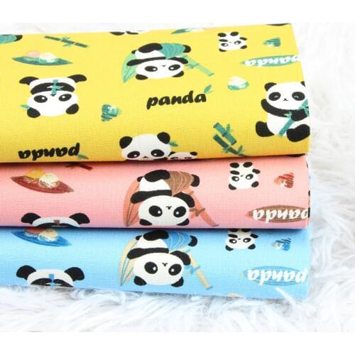Cute Panda Pattern Printing Cotton Fabric 100 Cotton Twill Fabric DIY Sewing Quilting Cloth For Baby&Child Optional Size