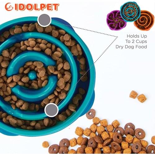 Pets Slow Feeder Bowl Maze Interactive Puzzle Non Skid Food Safe Materials Design for Dog Cat Prevent Obesity Bloat Overeating