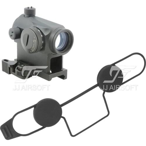 JJ Airsoft 1x24 Red Dot with QD Riser Mount & Killflash / Kill Flash (Black/Silver/Tan)