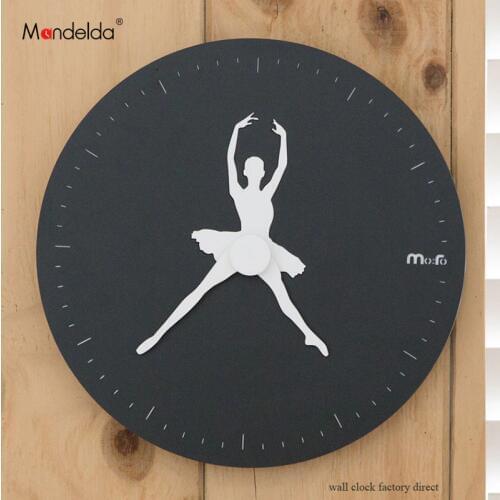 2018 Mandelda Classic Quartz Watch Modern Creative Silent Swan Lake Ballet Art Wall Clock Decorative for Home,Office,Cafe,Club