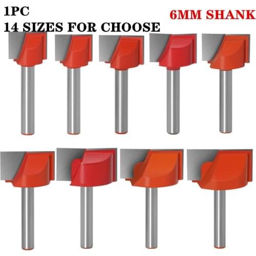 1Pc 6mm Shank CNC Face Mill Router Bits Cleaning Bottom Router Bit Woodwork End Mill Cutter Tool Carbide Cutters For Wood