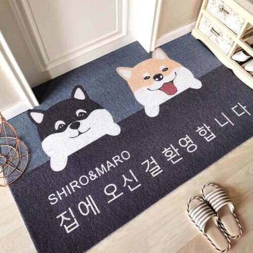 Lovely dog door mat silk ring foot mat floor rug entering household rubbing soil scraping sand antiskid floor carpet CL11402