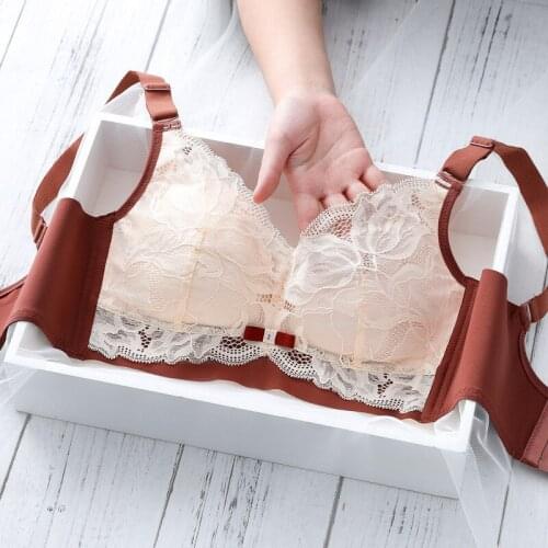 Latex underwear thin bra with big chest and small size, full cup gathering and auxiliary breast adjustment bra without rims