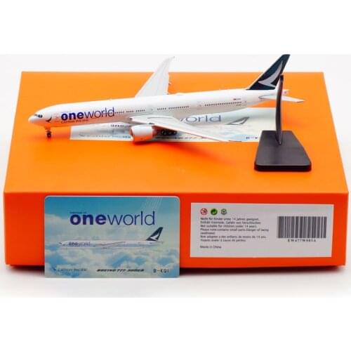 Diecast 1/400 Scale B777-300ER B-KQI Cathy Pacific ONEWORLD Airlines Airplane Model Toys Aircraft Plastic Alloy Gifts Souvenir