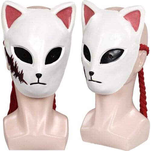 Demon Slayer - Sabito Mask Cosplay Latex Masks Helmet Masquerade Halloween Party Costume Props
