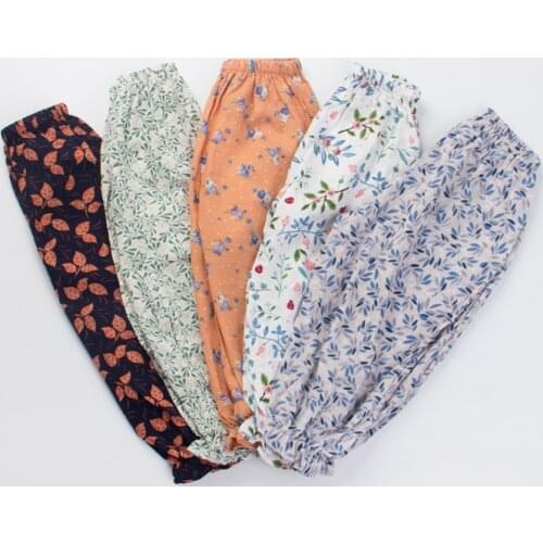 Melario Kids Girls Boys Mosquito-proof Leggings New Summer Casual Flowers Pants Children Floral Korean Style Kids Clothing 1-6Y