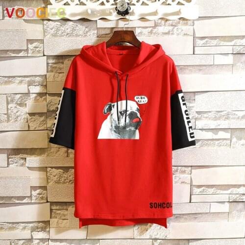 VOOCIEC Japanese Streetwear Black Hoodie Men Mens Hoodies Men Oversized Summer Patchwork Sweatshirt Male Hip Hop Harajuku