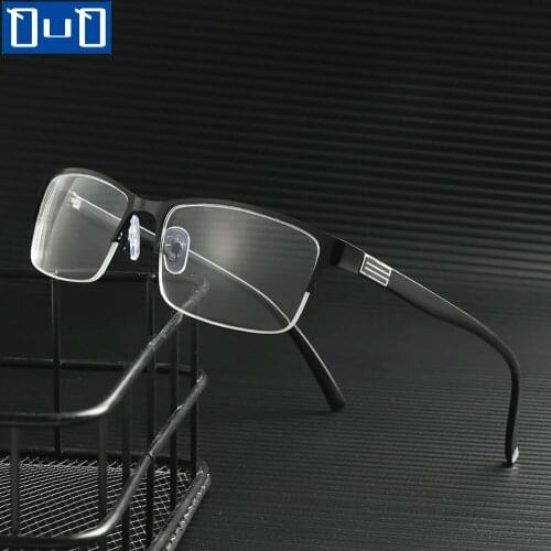Metal Frame Myopia Glasses Men and Women High Quality Half Frame Diopters Business Office Glasses 0~-6.0