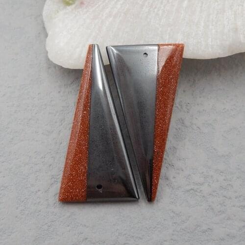 Natural Blue kyanite,Green kyanite Fashion gemstone women earring bead,32x16x5mm,10.8g