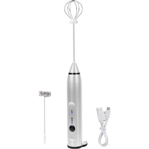 Rechargeable Electric Milk Frother With 2 Whisks, Handheld Foam Maker For Coffee, Latte, Cappuccino, Hot Chocolate, Durable Dr