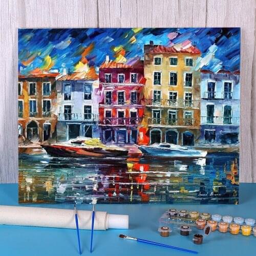 The Coast Normandy DIY Painting By Numbers Kit Oil Paints 40*50 Painting On Canvas Loft Wall Picture For Wholesale