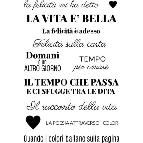 Italian word Transparent Silicone Rubber Stamp Sheet Cling Scrapbooking DIY Cute Pattern Photo Album Stamp