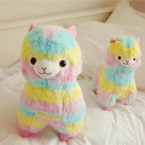 20-50cm Rainbow Alpaca Plush Doll Baby Cute Animal Doll Soft Cotton Stuffed Doll Home Soft Toys Sleeping Mate Toy Gift for Kids