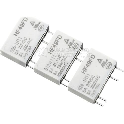 5PCS Relay 12V HF49FD-005-1H12 005-1H12 HF49FD DC5V 1H12 4PIN 5A Relay 5V Rele 12V 24V
