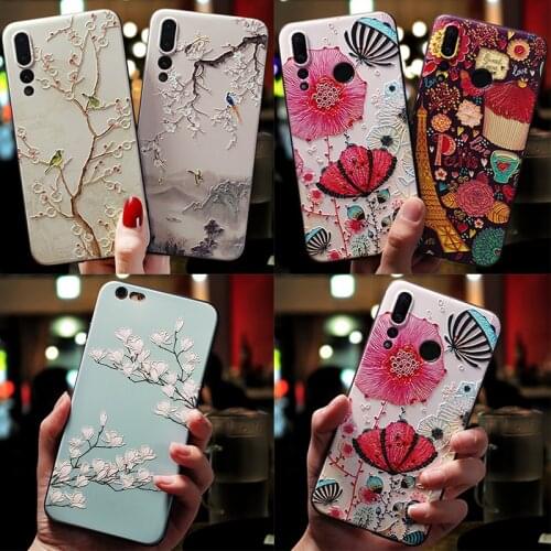 3D Floral Birds Emboss Case For Huawei Honor 20i 10i 9X 8X 9 10 20 P20 P30 Mate 10 20 30 Lite Pro P Smart 2019 TPU Silicon Cover