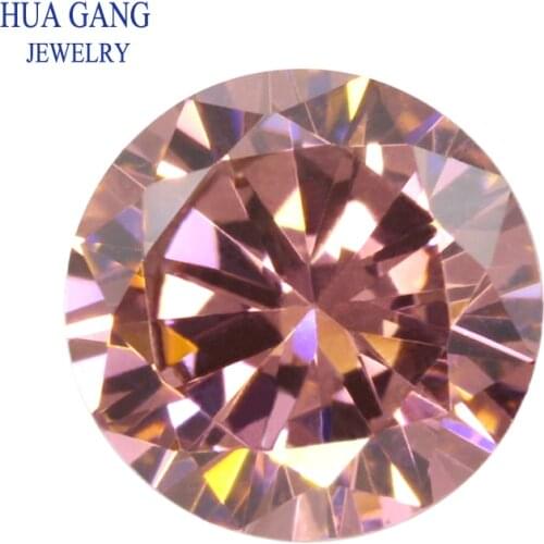 Light Rhodolite Round Shape Cubic Zirconia Size 0.8~12mm AAAAA Brilliant Cut Loose CZ Stone Synthetic Gems For Jewelry