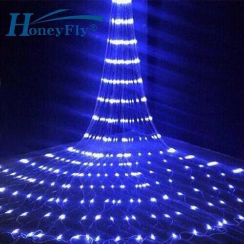 HoneyFly LED Waterfall Curtain String Light Dynamic Meteor Shower Rain Effect Fairy Icicle Lamp Christmas 6X3M 3X3M 3X2M