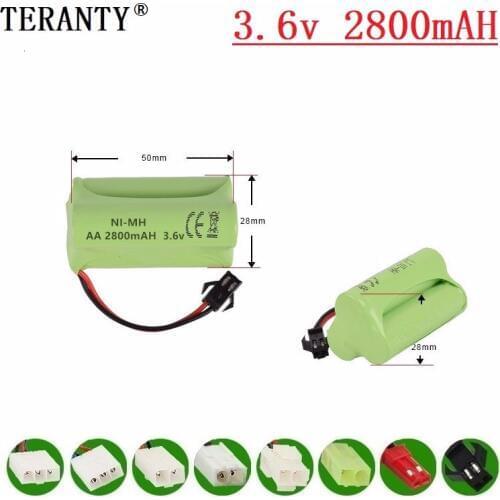 T Model ) 3.6v 2800mah NiMH Battery For Rc toy Car Tanks Trains Robot Boat Gun Ni-MH AA 2400mah 3.6v Rechargeable Battery 1Pcs
