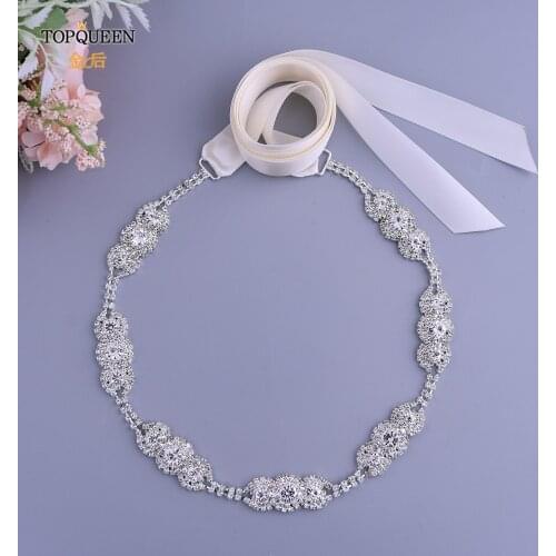 TOPQUEEN S215 Alloy Wedding Sash Thin Bridal Belt Waist Belt Sash Party Belt Fast Delivery Silver Belt Bridesmaid Dress Belts