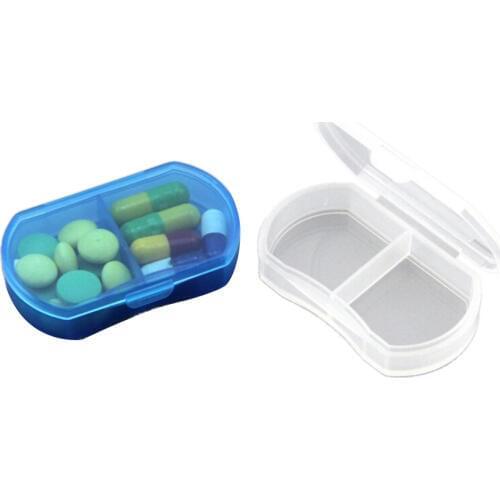 Top Quality 2 Grids Mini Cute Medicine Weekly Storage Pill 7 Day Tablet Sorter Box Container Case Organizer Health Care Pill Box