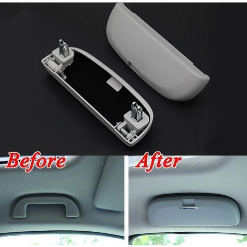1pcs Gery ABS Plastic Car Sun Visor Sunglasses Case Holder Fit For Honda HR-V Vezel HRV Car-Styling Glasses Box Accessories