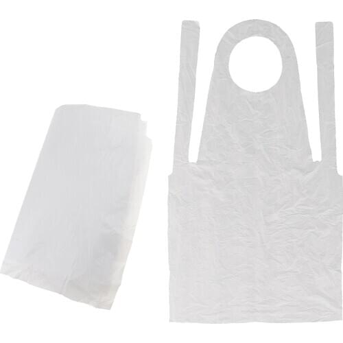 100pcs Disposable Apron Waterproof Kitchen Cleaning Aprons Adults Bib Aprons
