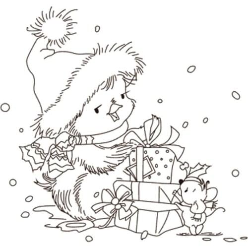 10x10 Animals are looking for gifts New Transparent Clear Rubber Stamp Sheet Cling Scrapbooking Photo Album PaperCard DIY Craft