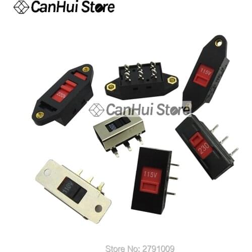 5PCS 3PIN 6PIN voltage conversion switch 110 v - 220 - v bending straight the feet 115 v to 230 v slide switch Toggle switch